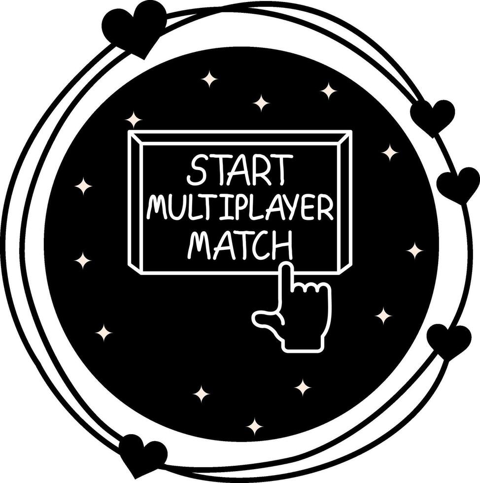 Start Multiplayer Match Finger Tap Button Versatile UI Design Element vector