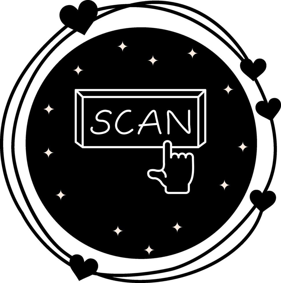 Scan Finger Tap Button Strong Visual Branding Form vector