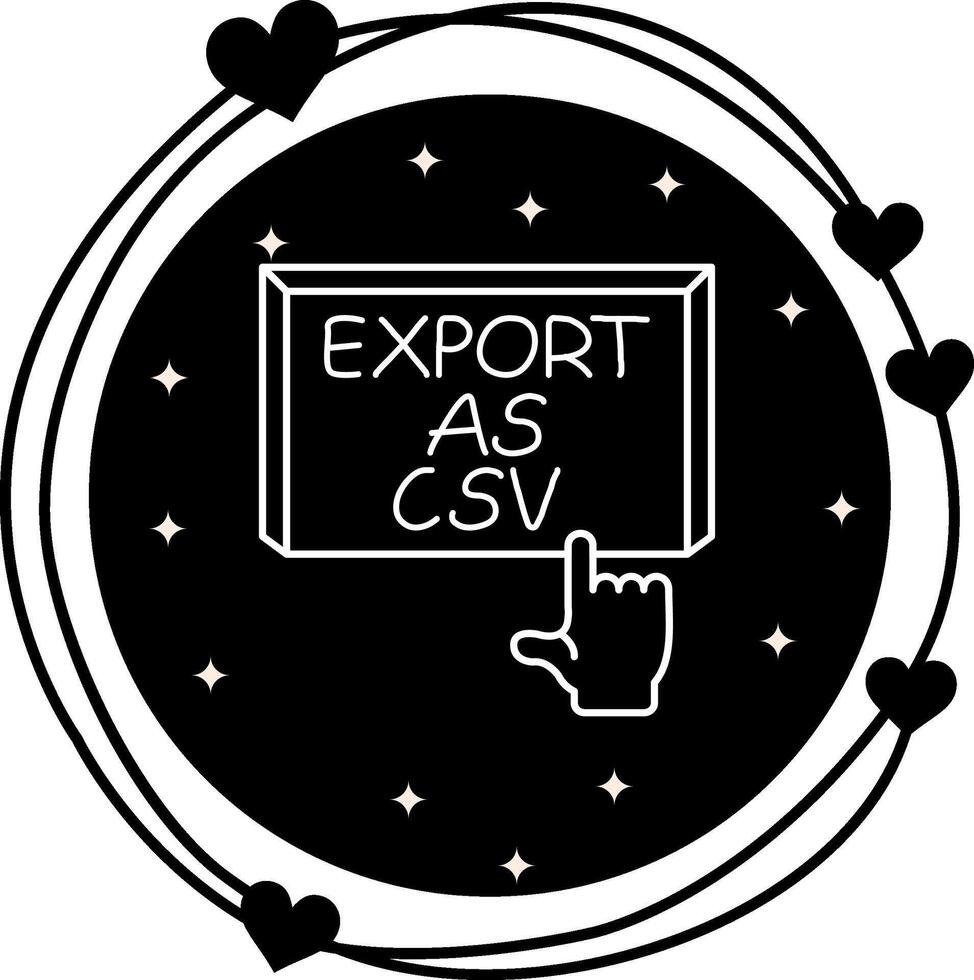 Export as CSV Finger Tap Button Sharp Creative Art Layout vector