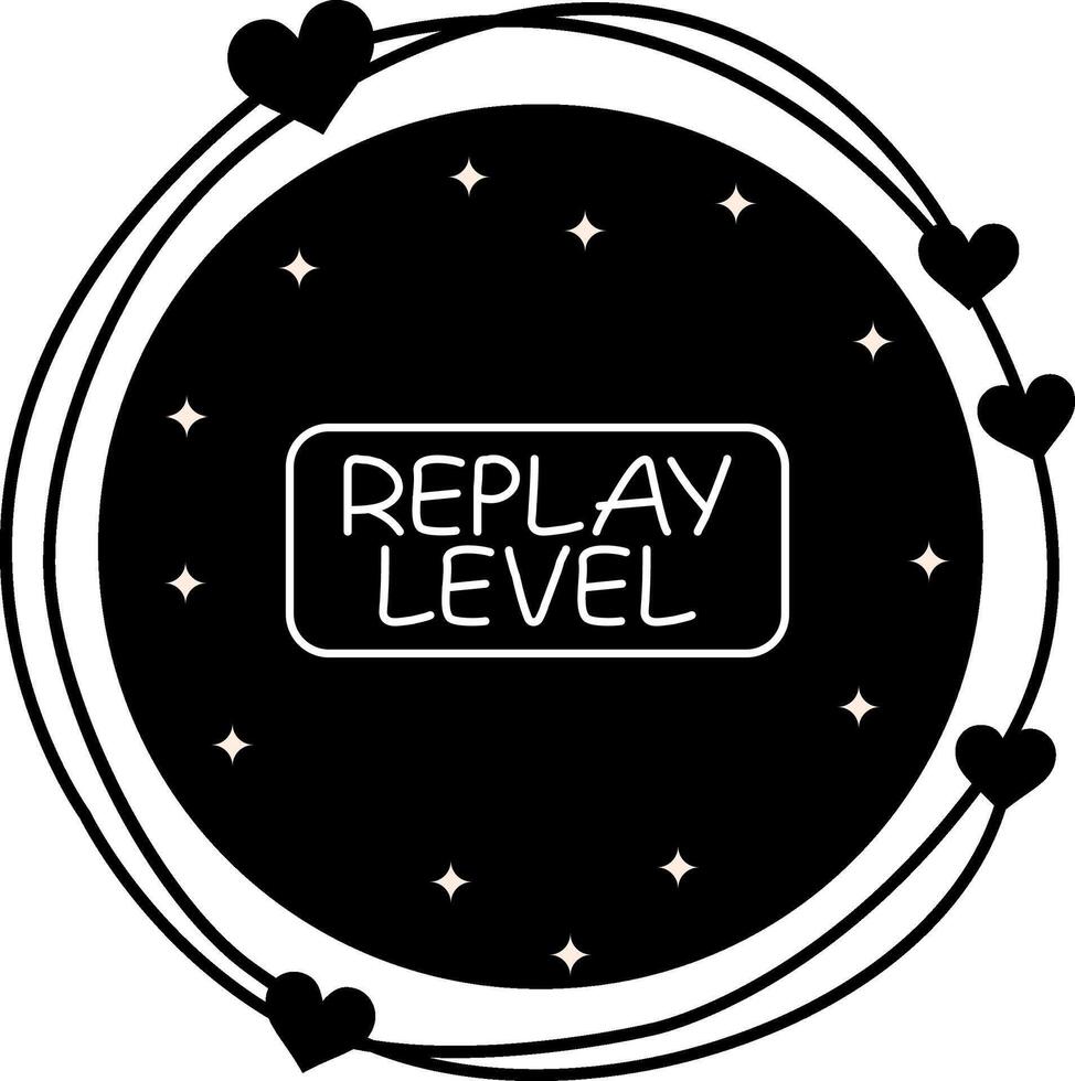 Replay Level Slim Button Interactive Mobile App Symbol vector