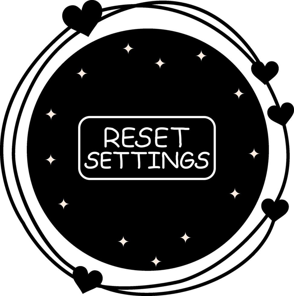 Reset Settings Slim Button Custom User Interface Design vector