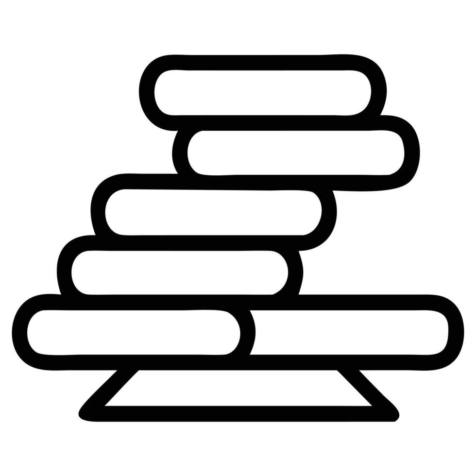 Rounded rectangles stacked in ascending order line art illustration vector