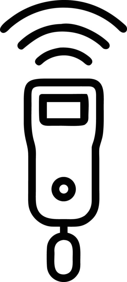 Simple line art of remote control with waves signal icon vector
