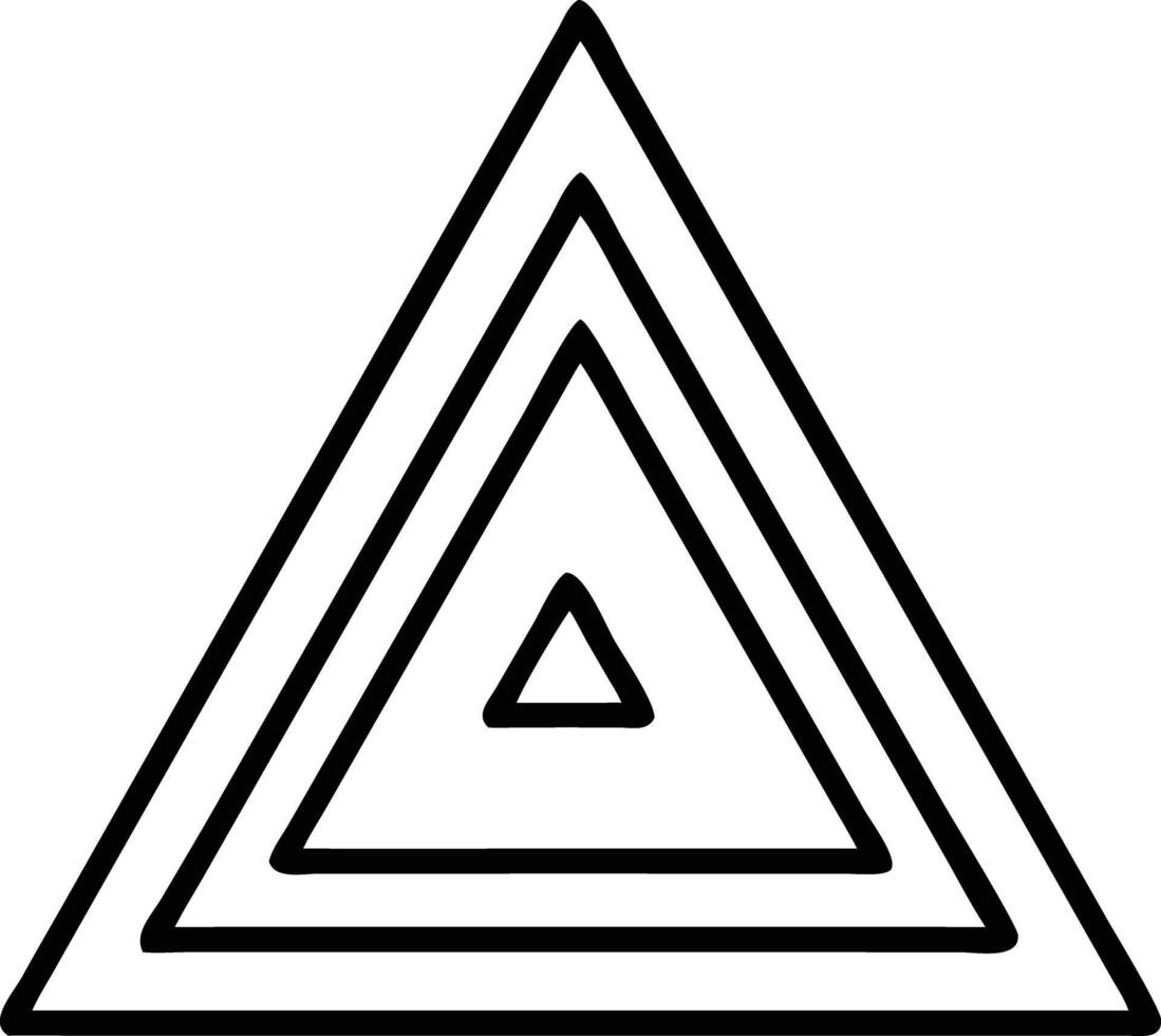 Simple triangle shape nested , outline geometric form, for logo or icon vector