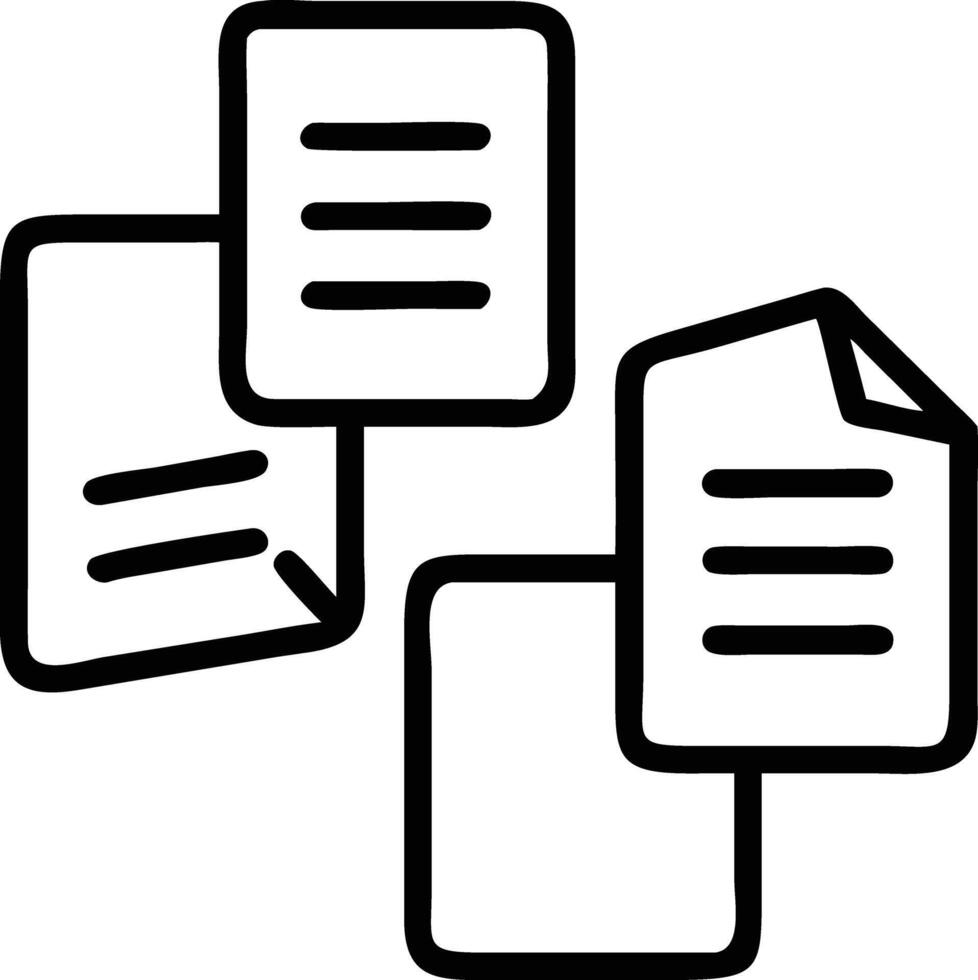 Stack of documents icon, paperwork outline in simple flat illustration style vector