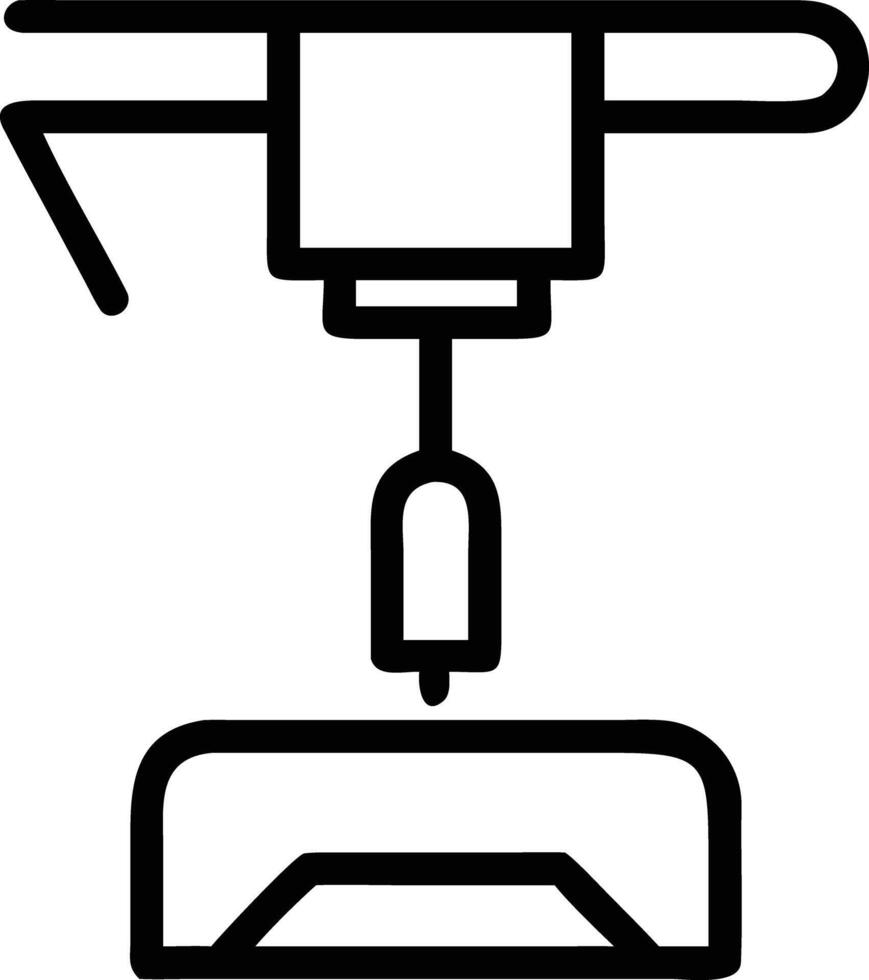 Simple outline icon of a 3d printer machine concept for modern design vector