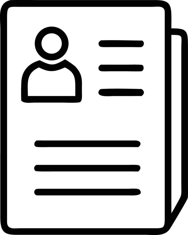 Simple profile information document or employee data form for user interface icon element vector