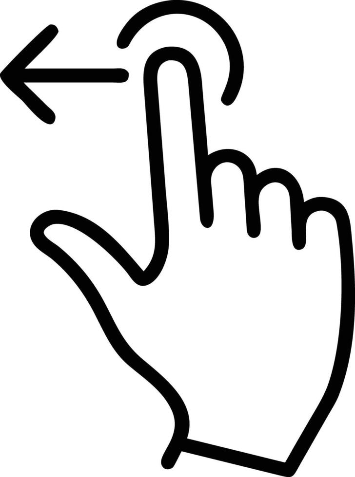 Swipe left gesture icon, user interface navigation symbol, flat design vector