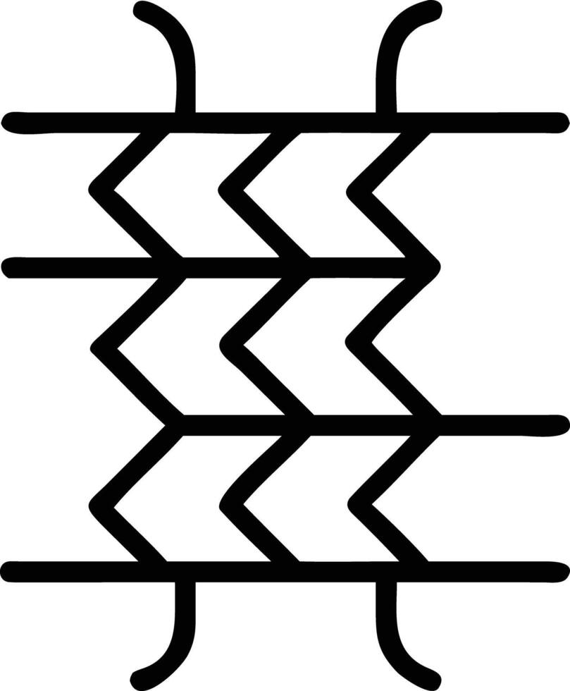 Abstract zigzag structure with horizontal and vertical bars in line art style vector