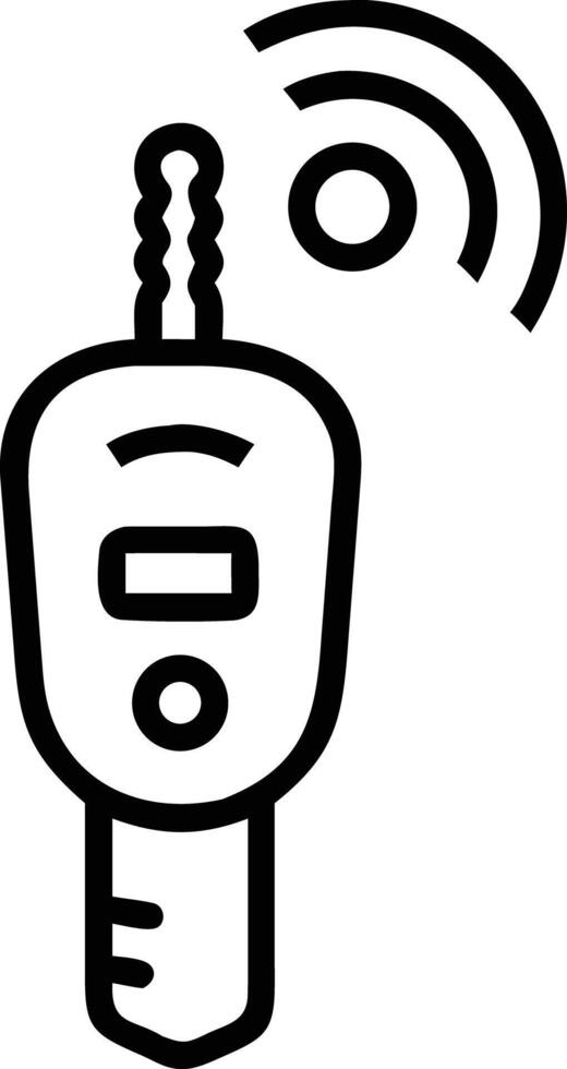 Car smart key line icon with signal waves, simple automobile access symbol vector