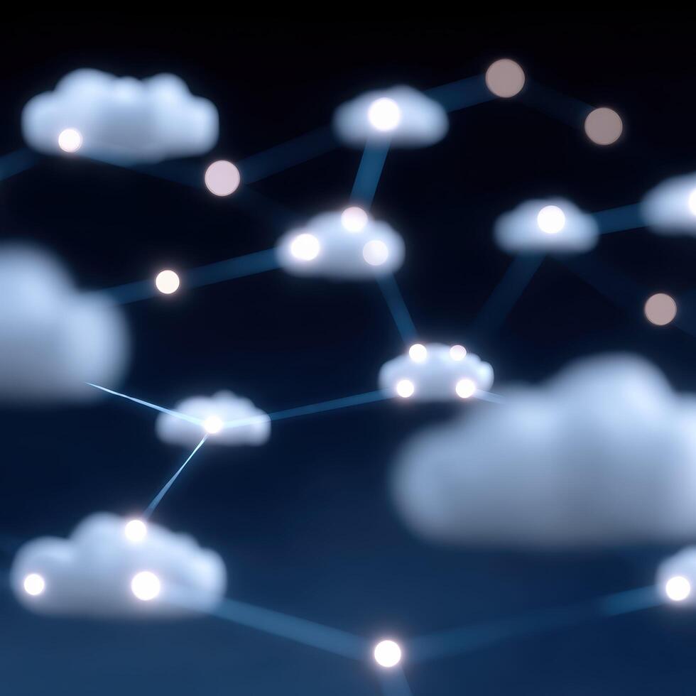 seguro nube informática red con datos conexión puntos. resumen digital representación de futurista global sistema para información almacenamiento y avanzado tecnología foto