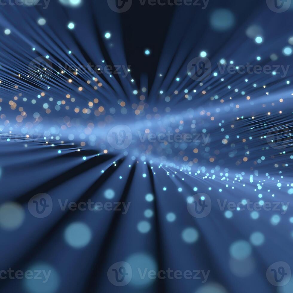 Dynamic and mesmerizing abstract background of digital data stream. flow of information and communication through futuristic technology network showing speed and connection photo