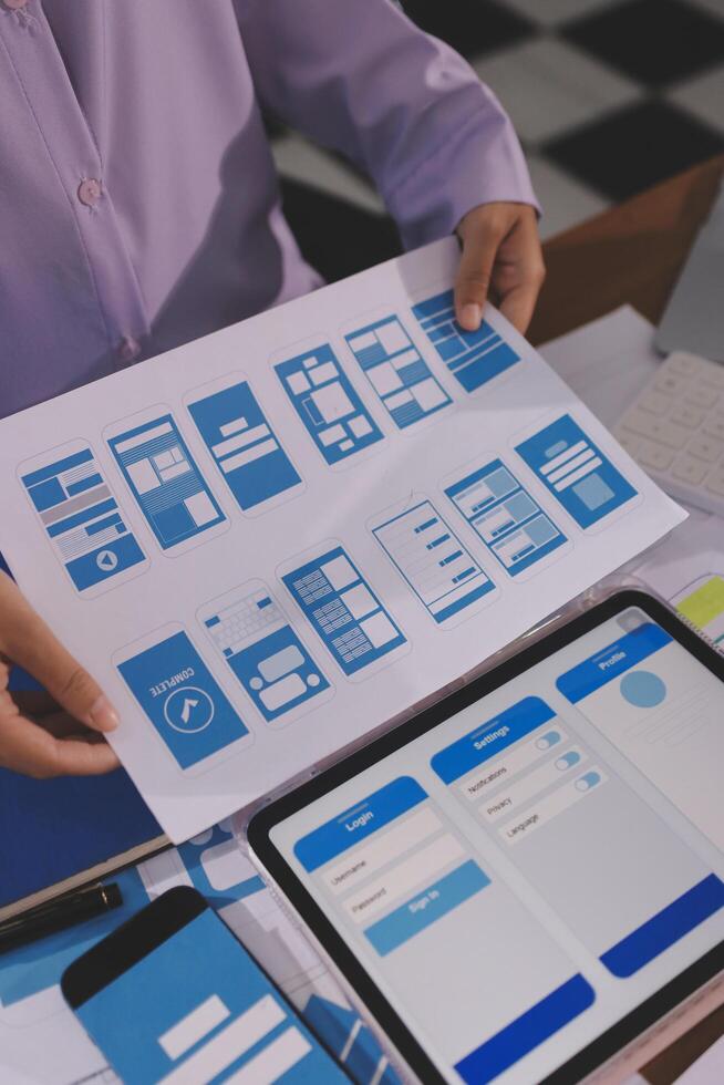 Design mockups for mobile user interfaces photo