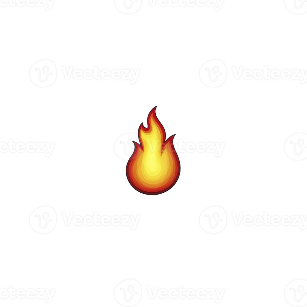 vibrant flame icon with gradient of red, orange, and yellow, symbolizing energy and warmth. simple design is set against transparent background, making it versatile for various uses png