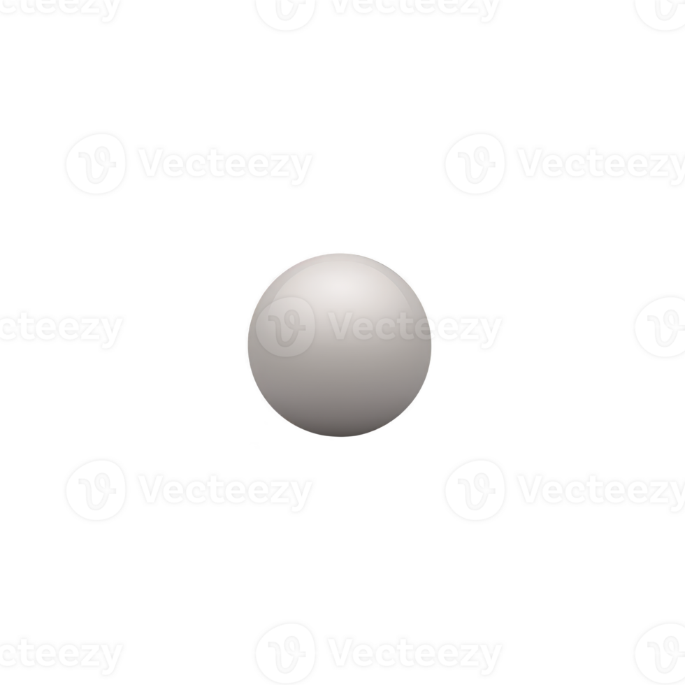 single, smooth, white sphere is centered on plain transparency background, creating minimalist and modern aesthetic. sphere surface reflects light subtly, adding depth and dimension png