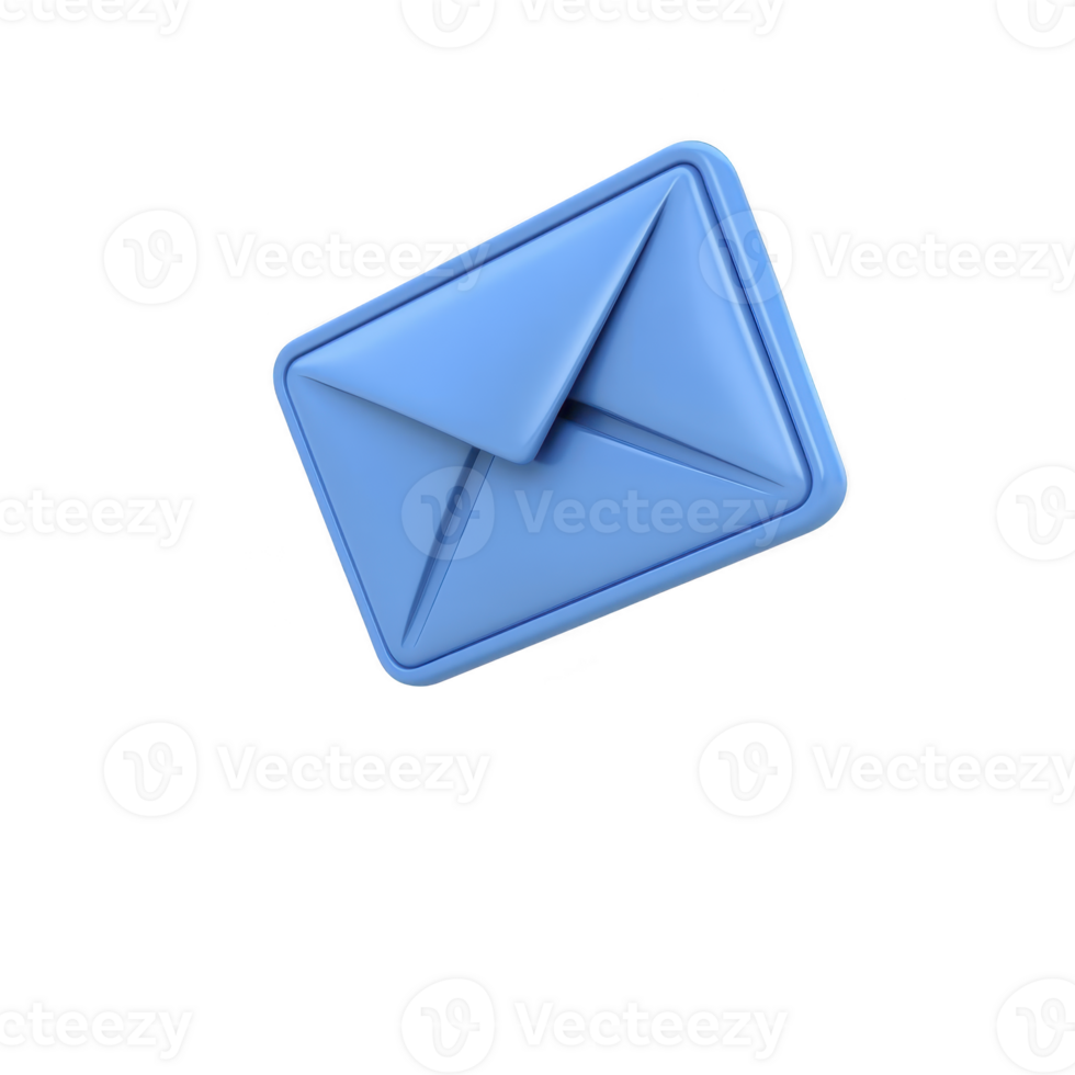 azul 3d envelope ícone é retratado, simbolizando digital comunicação e e-mail. envelope é inclinado, exibindo moderno e lustroso projeto, frequentemente usava dentro tecnologia e Mensagens formulários png