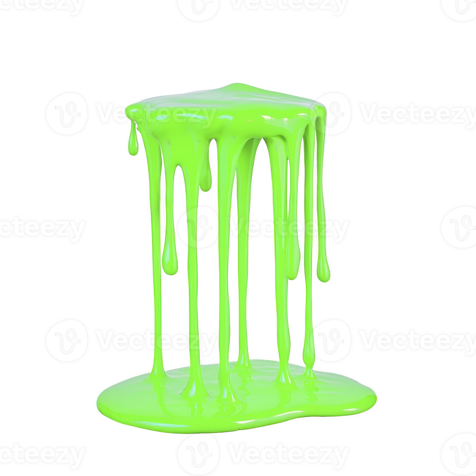 vibrant green slime oozes and drips, creating playful and gooey texture. slime bright color and viscous consistency make it visually striking and fun png