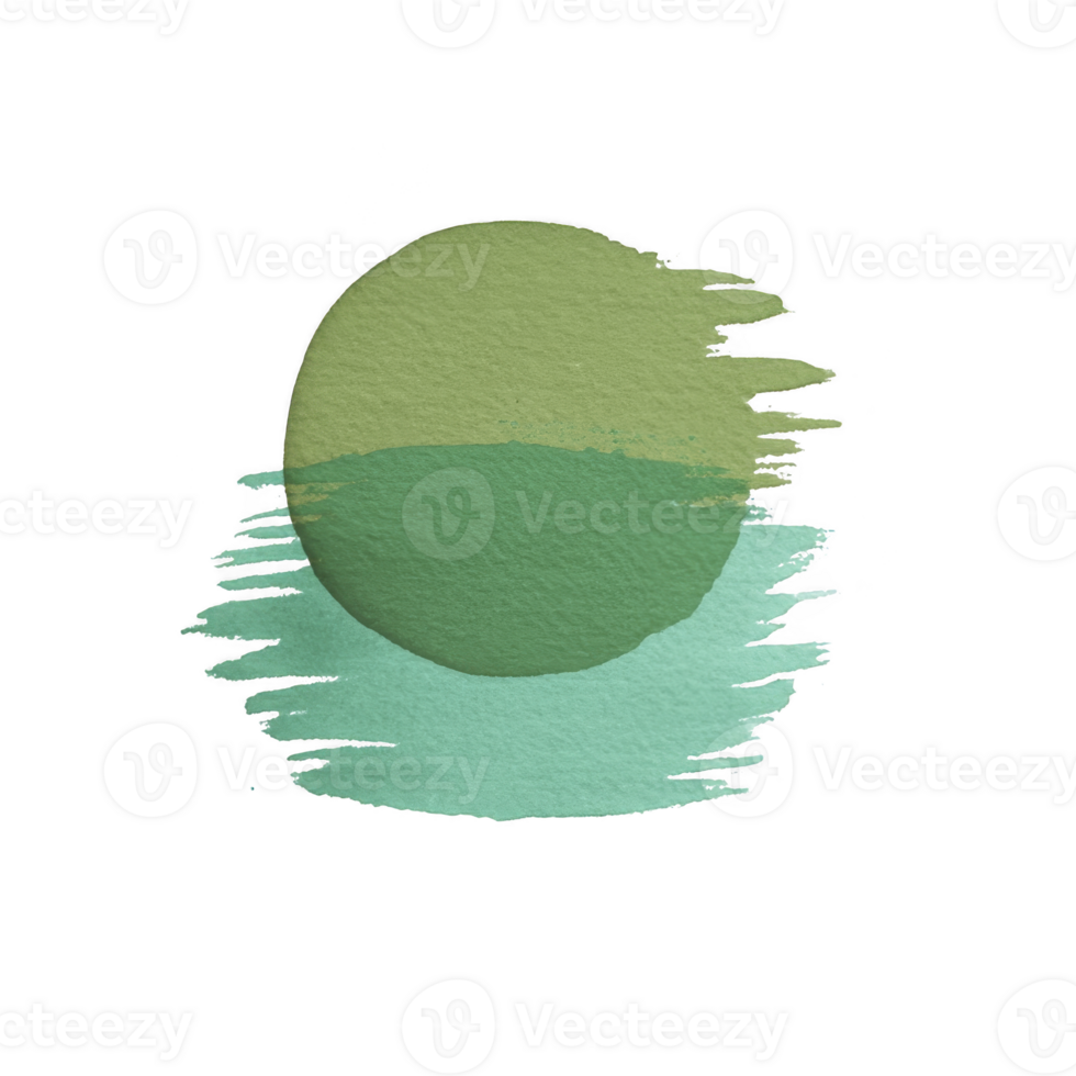 Circular abstract design features green and teal color palette with textured brush strokes, creating harmonious and artistic composition. blend of colors evokes sense of calm and creativity png