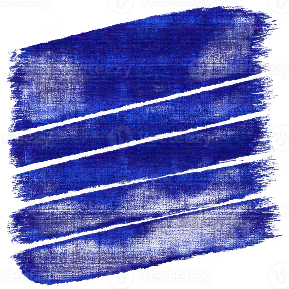 Vibrant blue brushstroke pattern with diagonal lines creates dynamic and artistic texture, evoking creativity and energy. bold color and textured strokes add depth and movement to design png