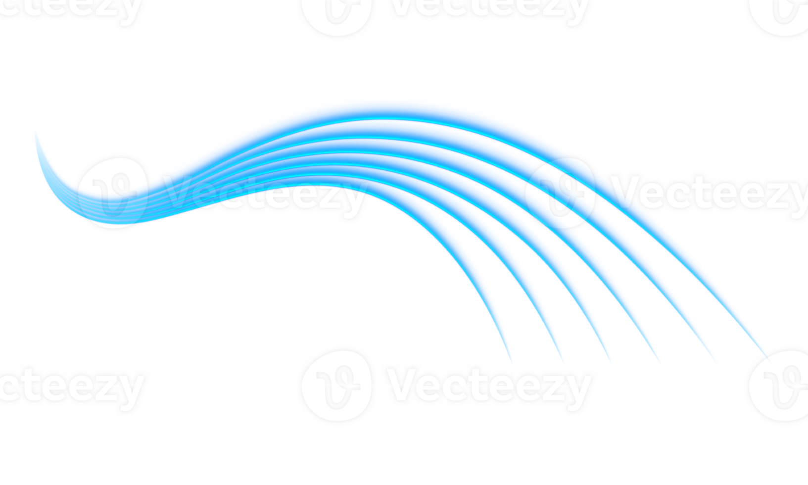 Abstract transparent flowing blue curved lines with shiny streaks and dynamic wave motion bright trail energy stream smooth gradient velocity visualization for modern art banners website png
