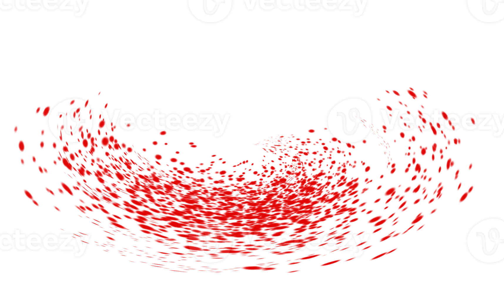 Abstract red particles splash effect on transparent background with dynamic motion flow png