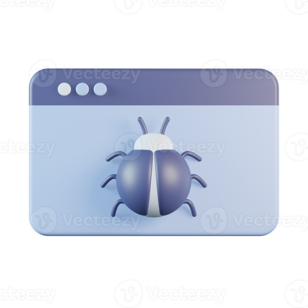 Browser Window Website Error Bug 3D Icon png