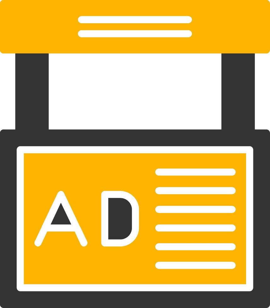 Standing Display Ad Glyph Two Color vector