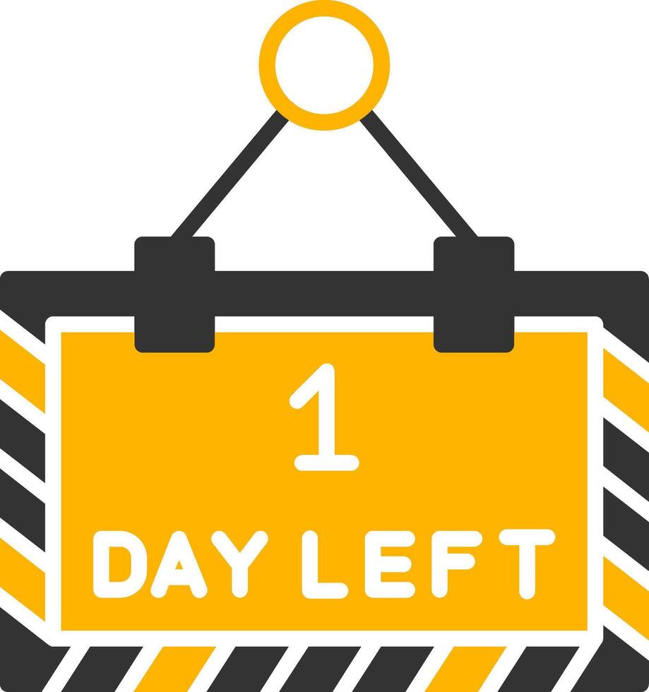 Countdown Timer Display Glyph Two Color vector