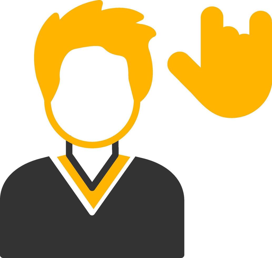 Sign Language Interpreter Glyph Two Color vector