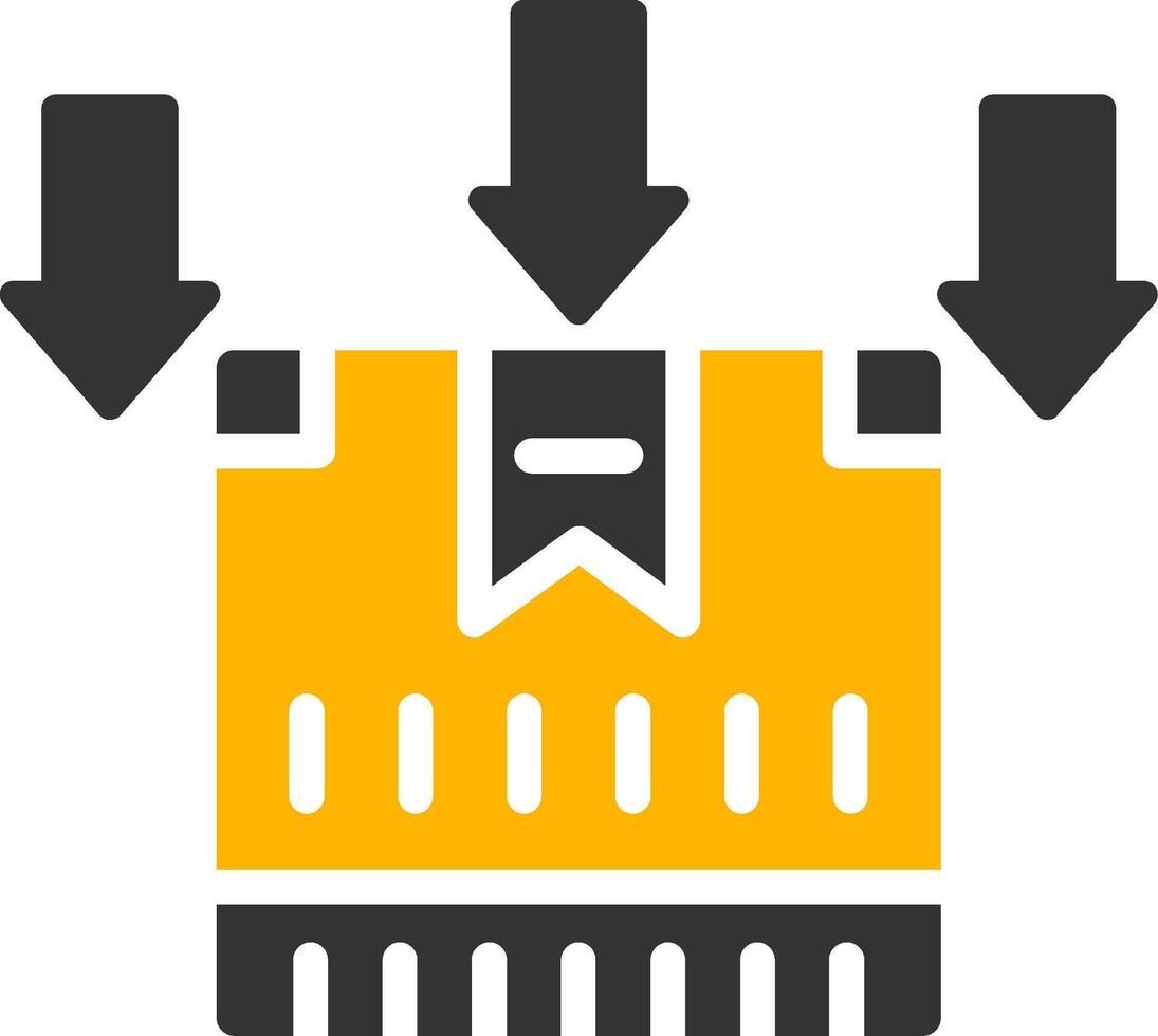 Secure Packing Process System Glyph Two Color vector