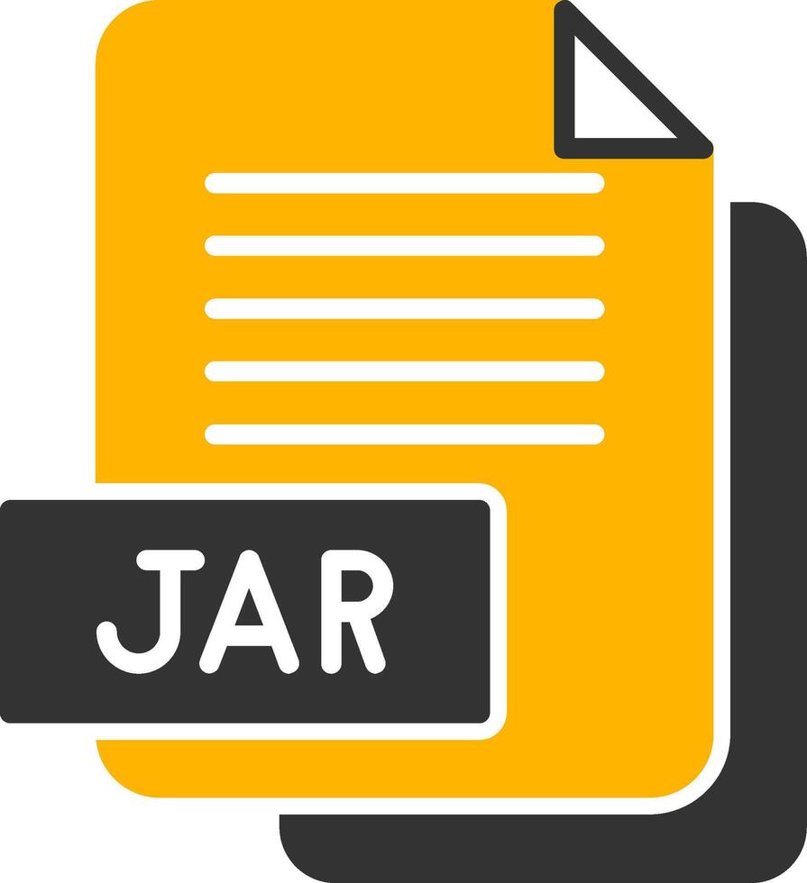 Java tarro archivo glifo dos color vector