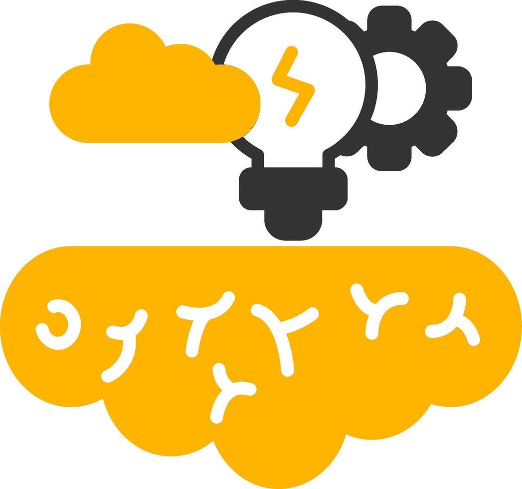 Group Brainstorming Session Glyph Two Color vector