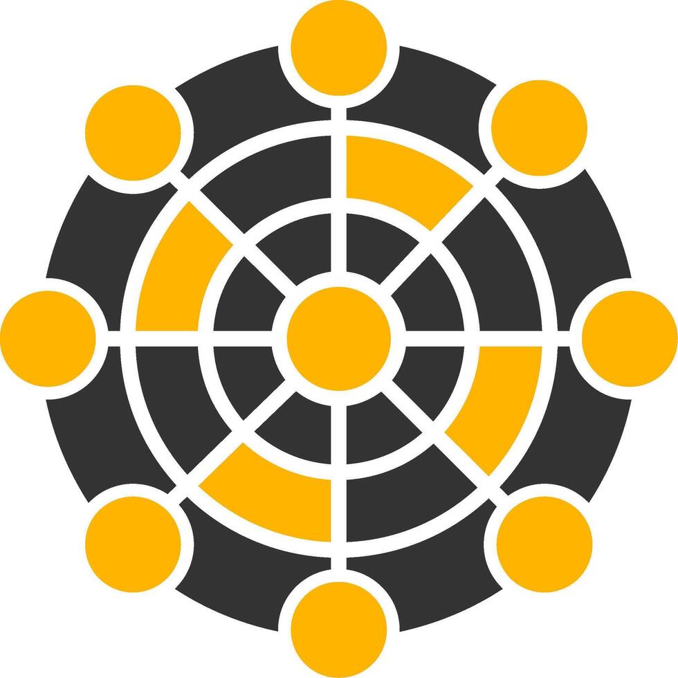 red datos conexión glifo dos color vector