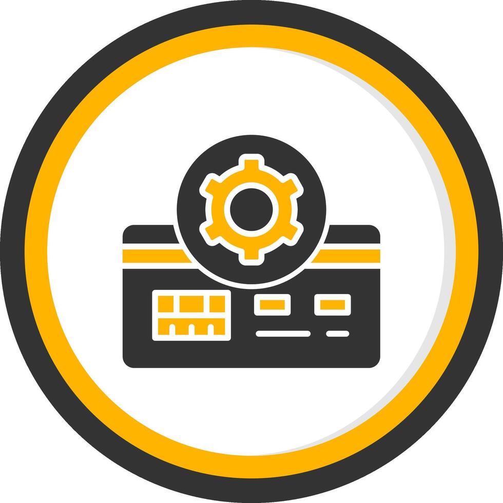 Credit Card Configuration Settings Glyph Two Color Circle vector