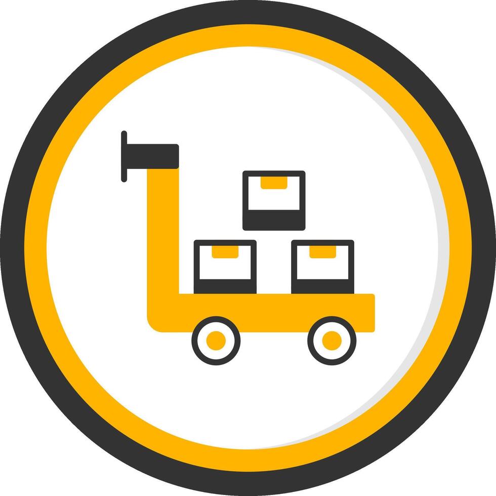 Batch Order Picking Process Glyph Two Color Circle vector