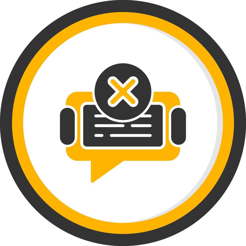 Delete Chat Message Glyph Two Color Circle vector