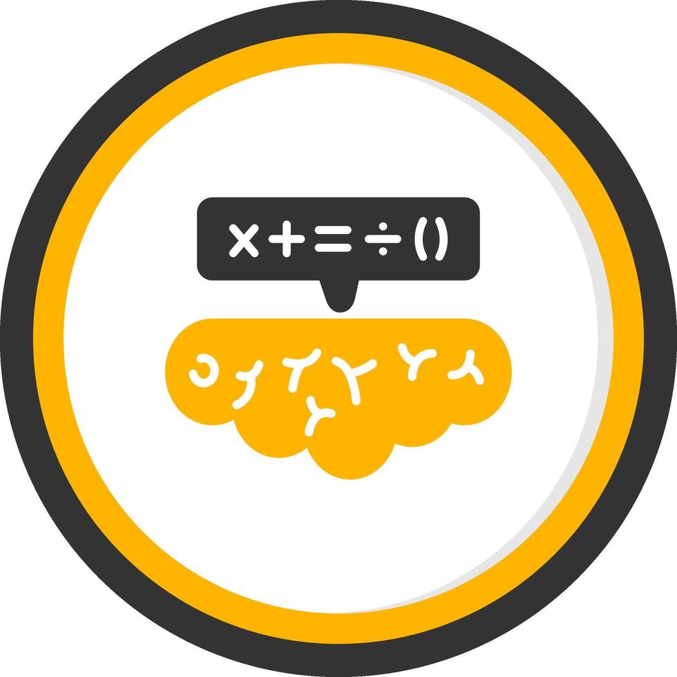 Mathematical Problem Solving Glyph Two Color Circle vector