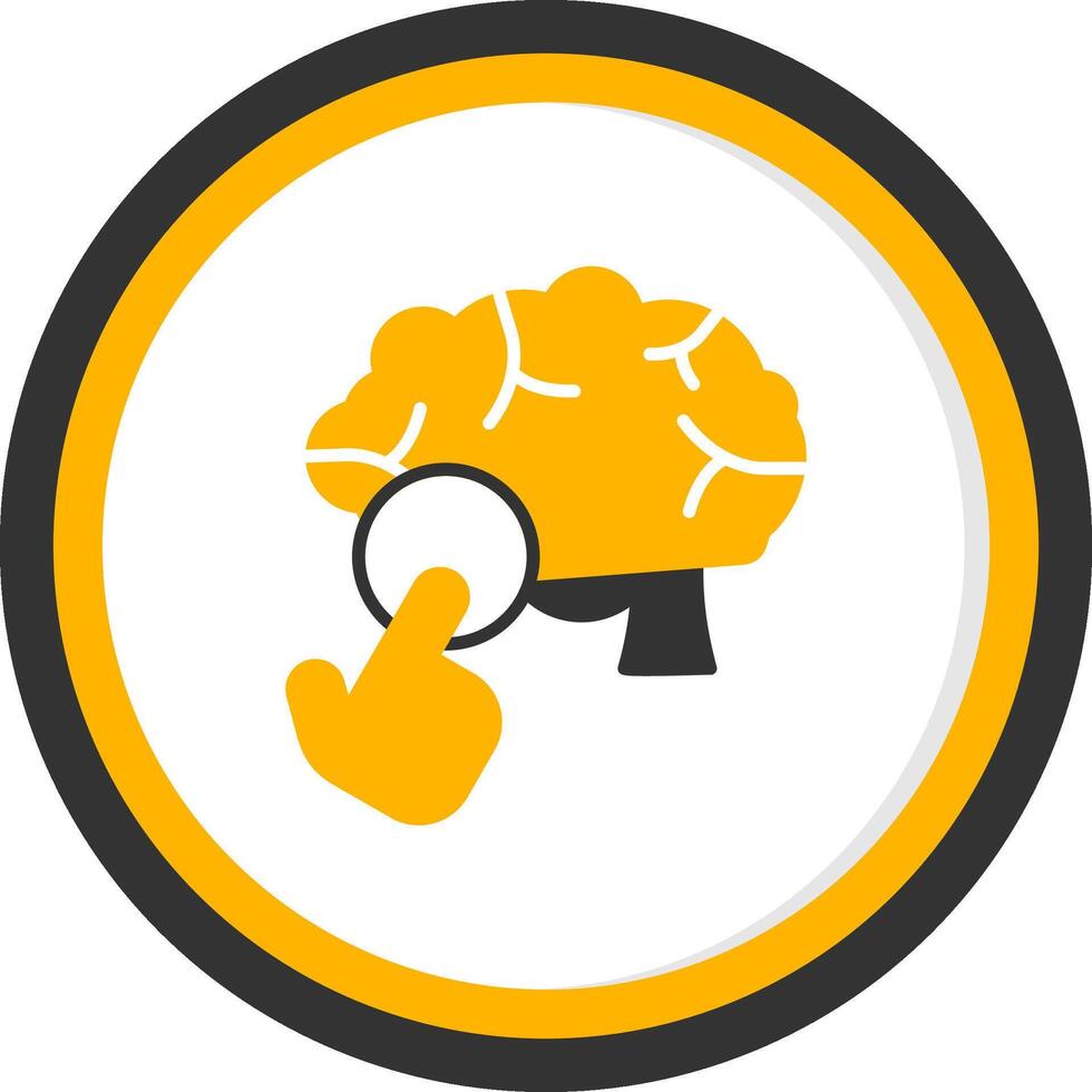 Neurological Trigger Point Glyph Two Color Circle vector