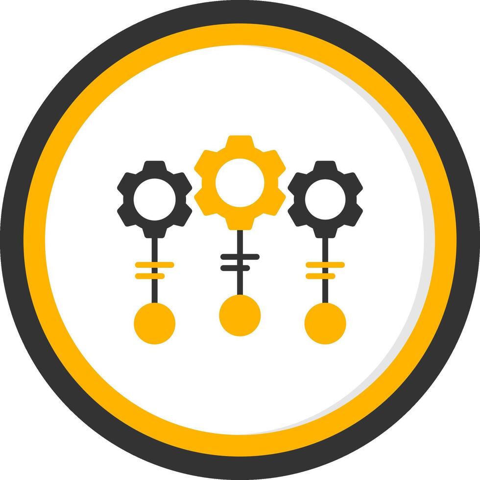 Chart Configuration Settings Glyph Two Color Circle vector