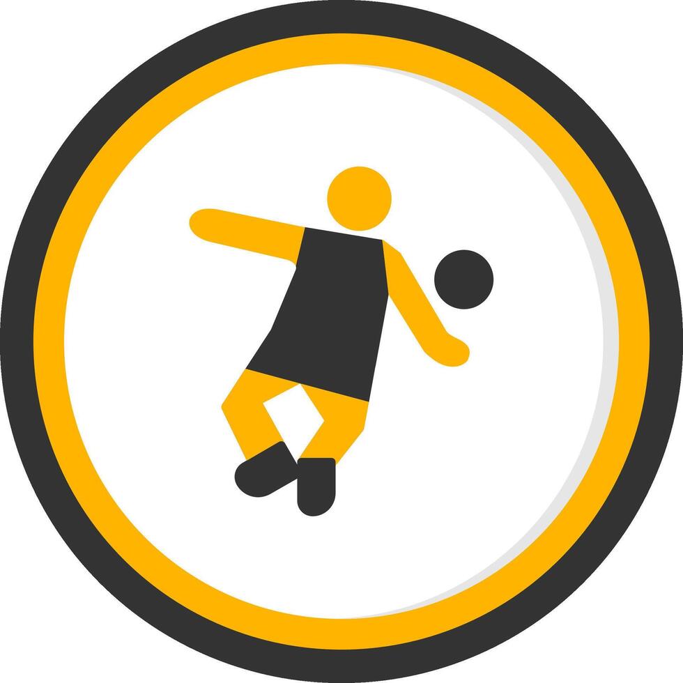Dynamic Handball Movement Glyph Two Color Circle vector
