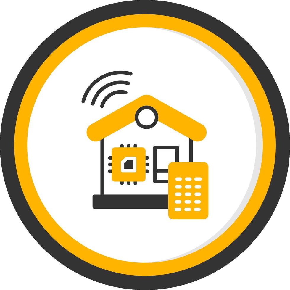 High Speed Processor Glyph Two Color Circle vector