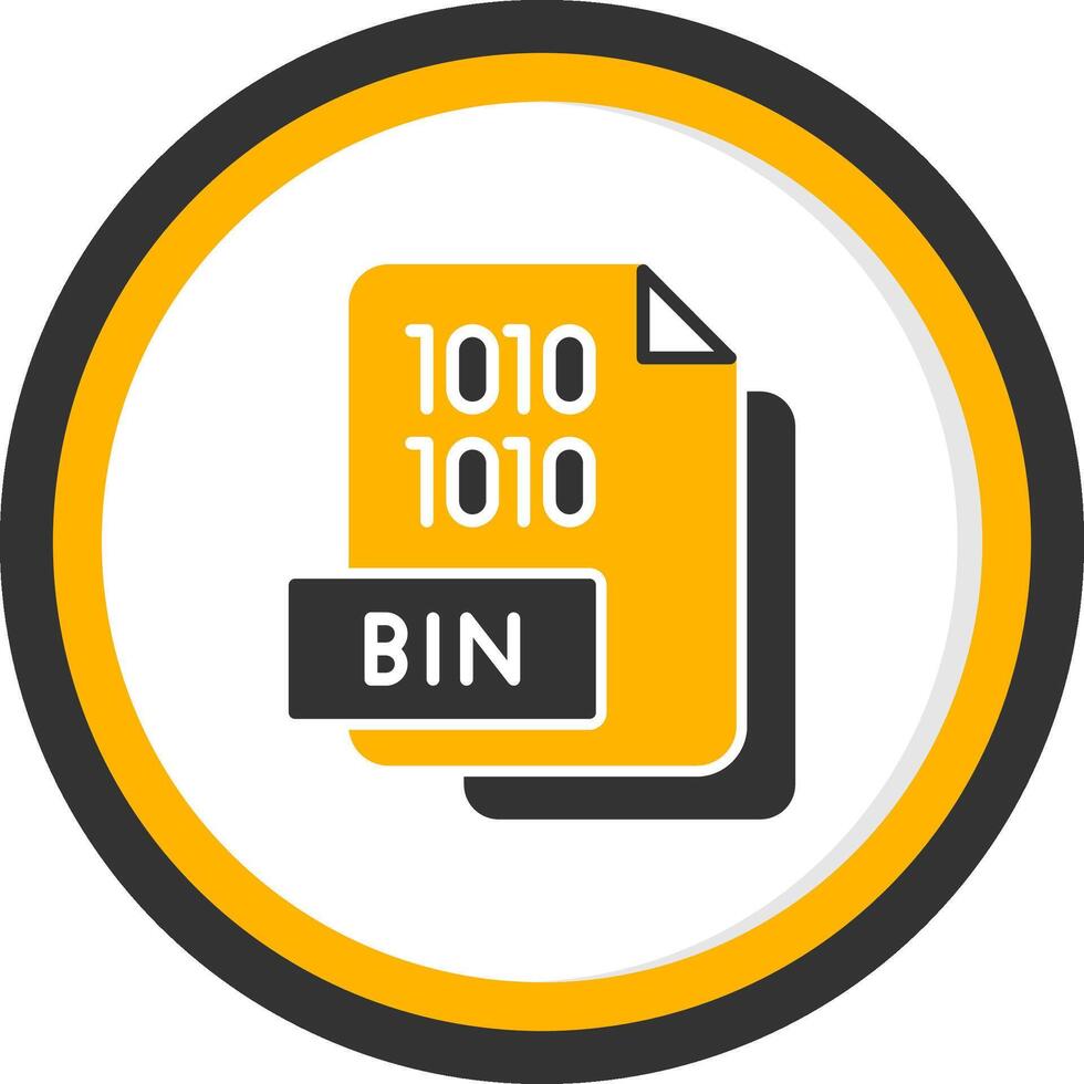 Binary BIN File Glyph Two Color Circle vector