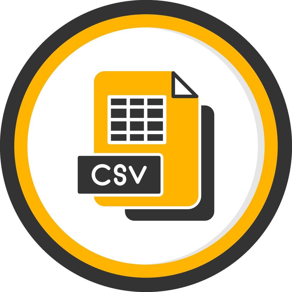 CSV Data Sheet Glyph Two Color Circle vector