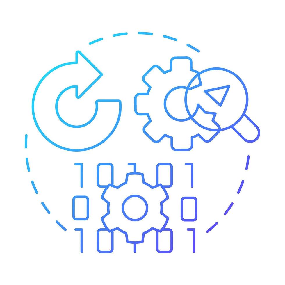 Pesticide paradox blue gradient concept icon. Software engineering, programming. Round shape line illustration. Abstract idea. Graphic design. Easy to use in infographic, presentation vector