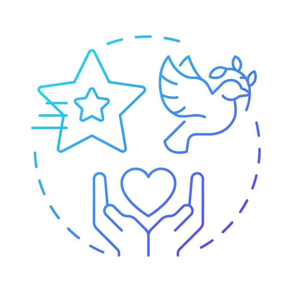 Do right thing blue gradient concept icon. Business moral foundation and values. Benefit of ethical branding. Round shape line illustration. Abstract idea. Graphic design. Easy to use in booklet vector