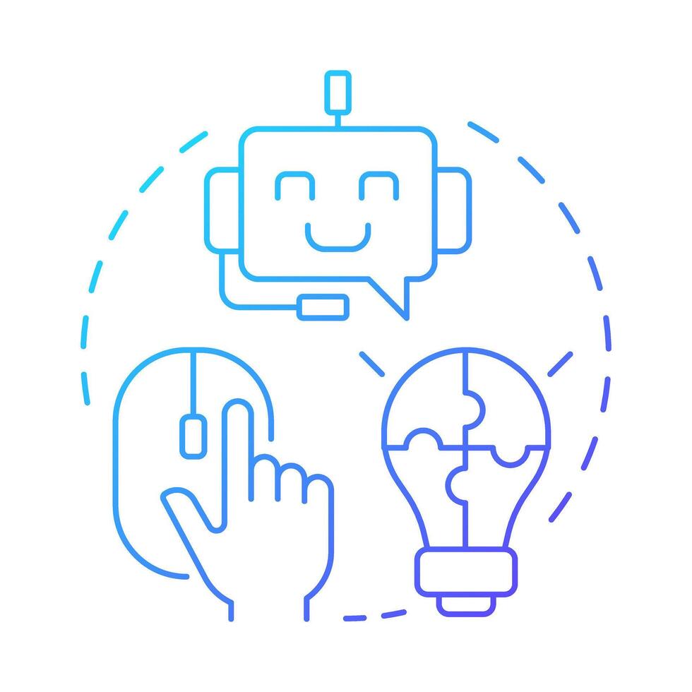 Digital adoption platform blue gradient concept icon. Artificial intelligence, innovation. Round shape line illustration. Abstract idea. Graphic design. Easy to use in infographic, presentation vector