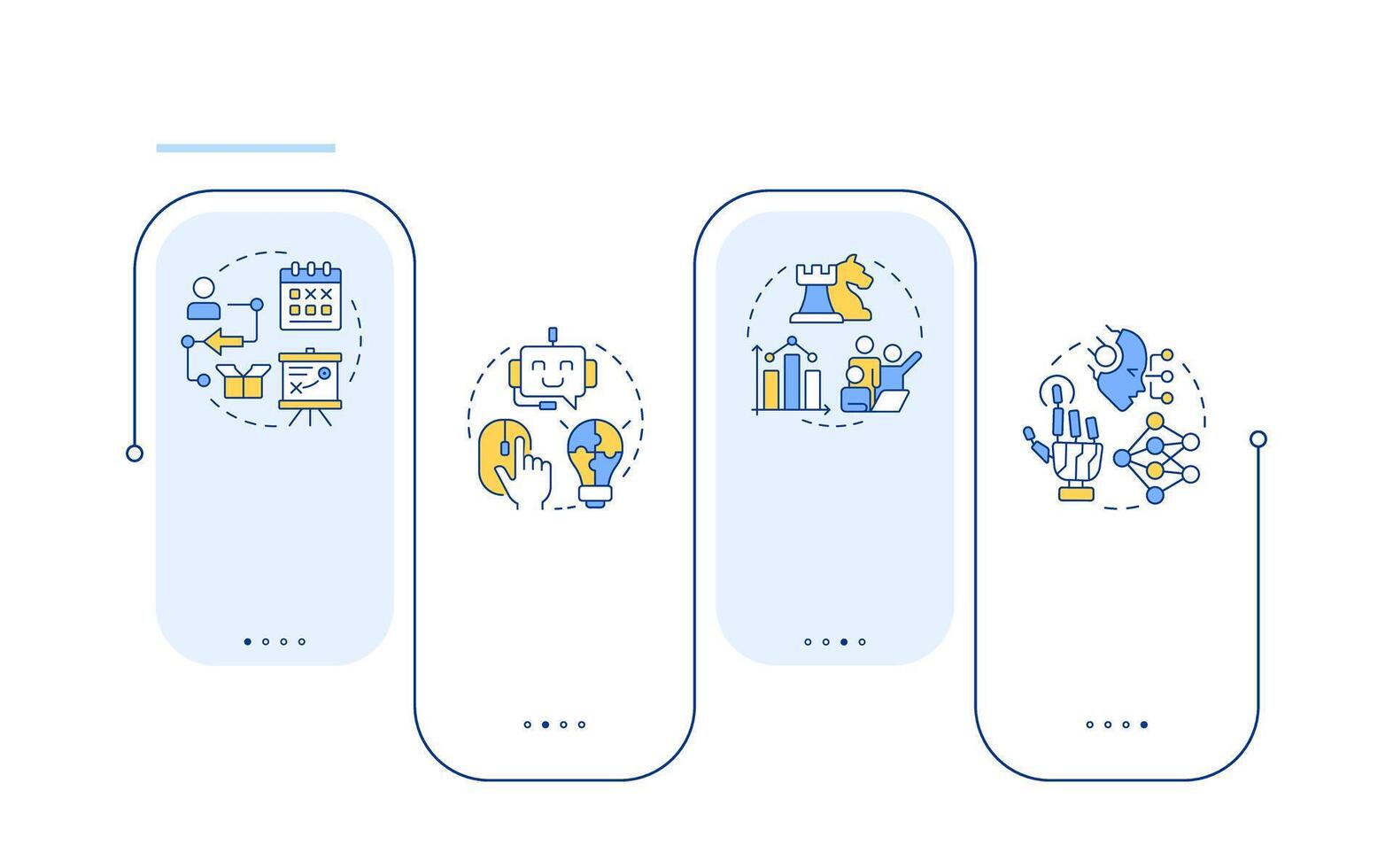 Digital transformation acceleration rectangle infographic . Decision making. Data visualization with 4 steps. Editable rectangular options chart vector