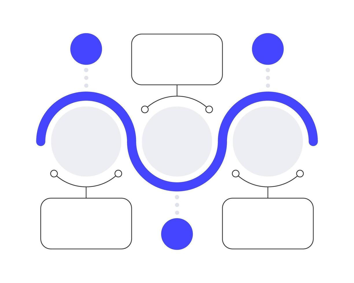 AI innovative solutions infographic template. Virtual assistant for users. Data visualization with 3 steps. Empty process design. Editable blank options info graphics vector