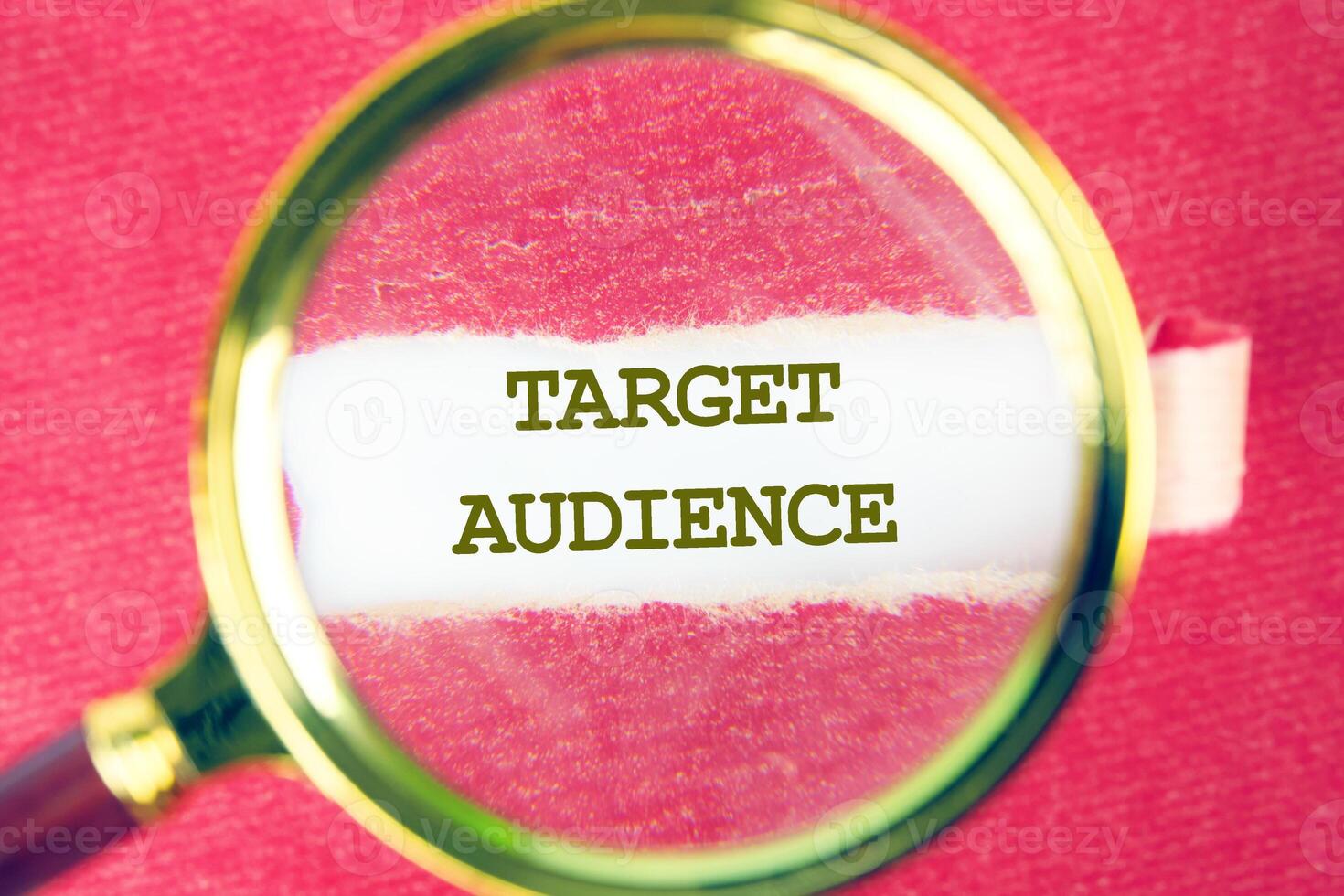 Using a magnifying glass to emphasize the significance of identifying the target audience in technology-driven business concepts photo