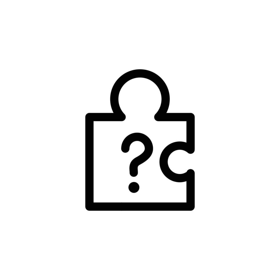 Puzzle pieces and question mark outline icon design good for web or mobile app vector